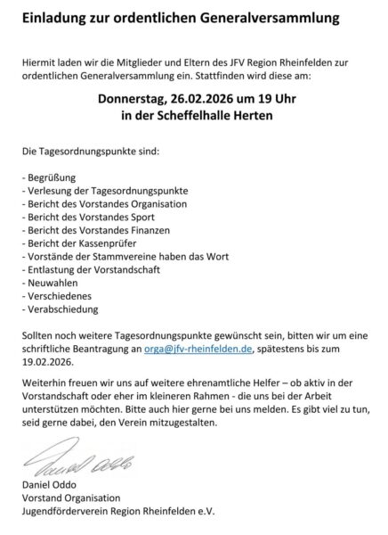 Einladung zu Generalversammlung